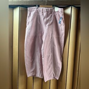 Pink Denim (Size 17) Easy Barrel High Rise Pants Jeans Festival Fun Fashion